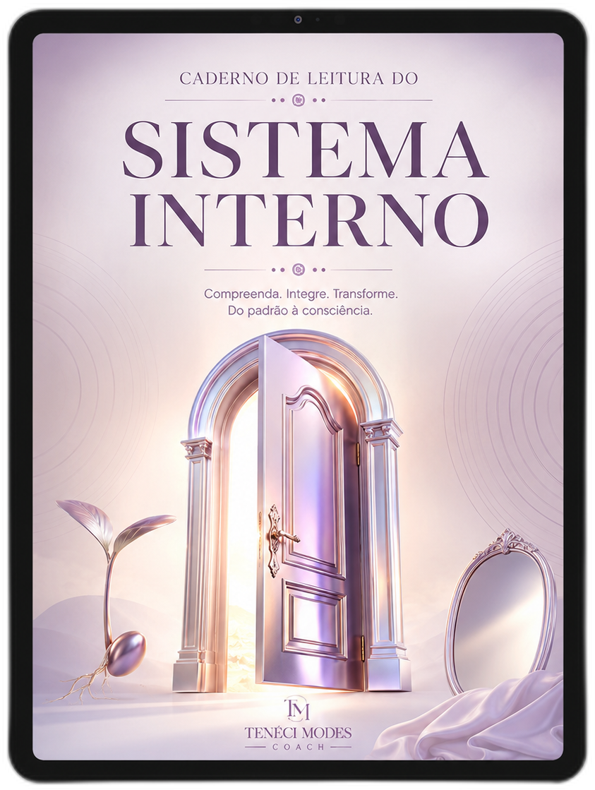 Tablet com o Caderno de Leitura do Sistema Interno